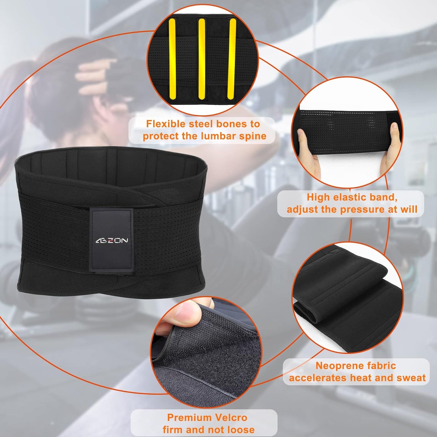 Mens Waist Trainer Neoprene Waist Trainer for Men Tummy Control Sweat Belt and Lumbar Support.